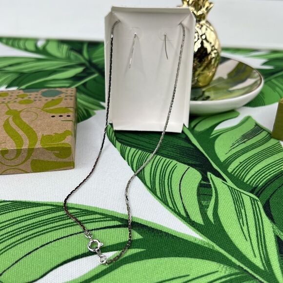 Palm Tree & Sea Glass Necklace and Earrings Set NEW - Picture 4 of 11